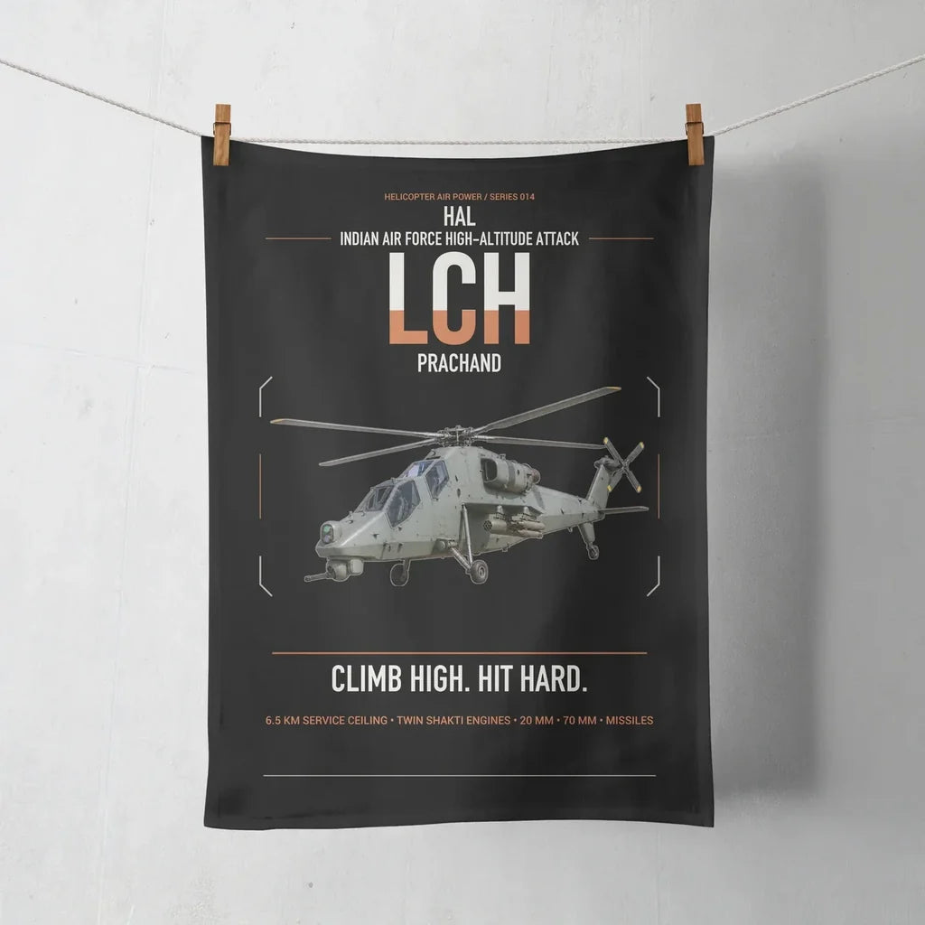 HAL LCH Prachand design on black towel