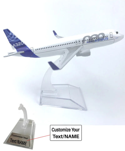Side view of Airbus A320 NEO (Original Livery) Airplane Model (16CM) aviation 16-18cm scale model aircraft in diecast metal.