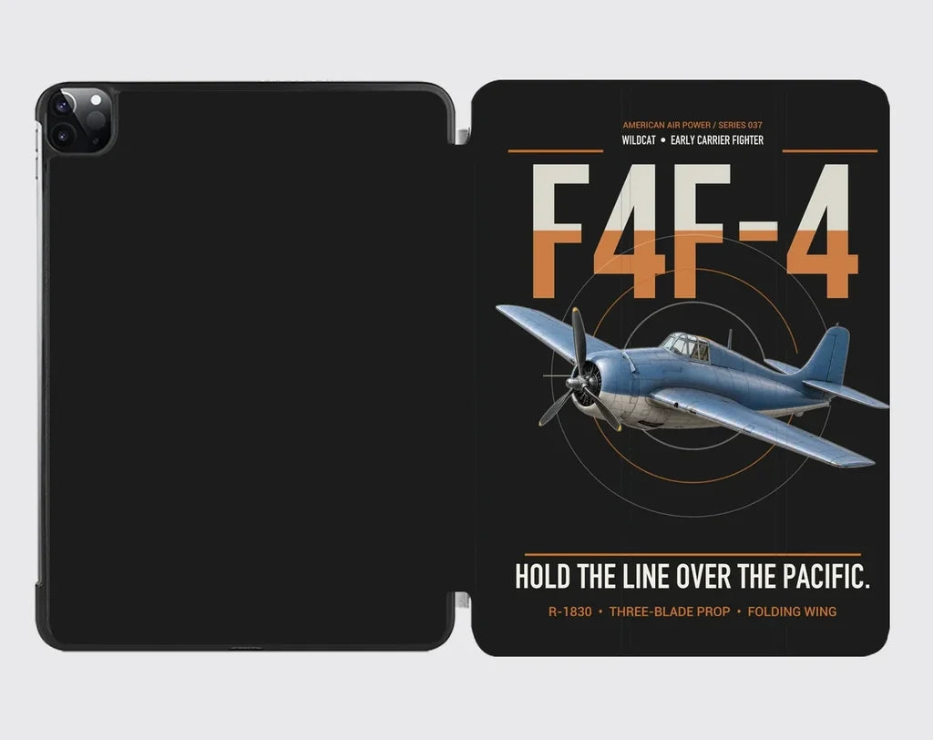 F4F-4 Wildcat design on black ipad tablet case