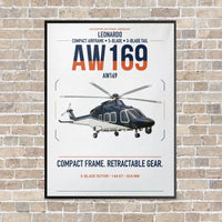 Thumbnail for Leonardo AW169 vertical canvas print - framed - white background