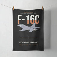 Thumbnail for F-16C Fighting Falcon See All Around Turn Inside design on black towel