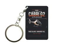 Thumbnail for Guimbal Cabri G2 design on black designed key chain, double-side print