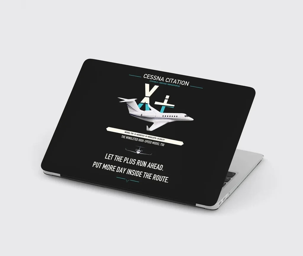 Cessna Citation X+ design on black MacBook case
