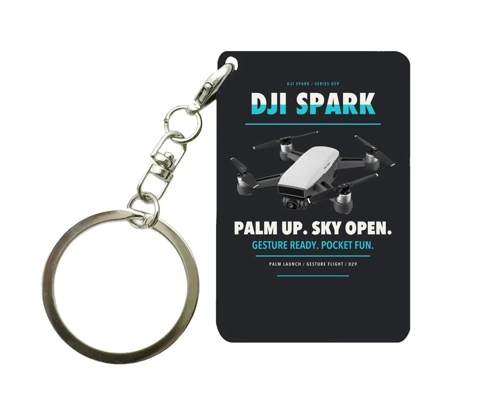 DJI Spark Key Chain design on black key chain