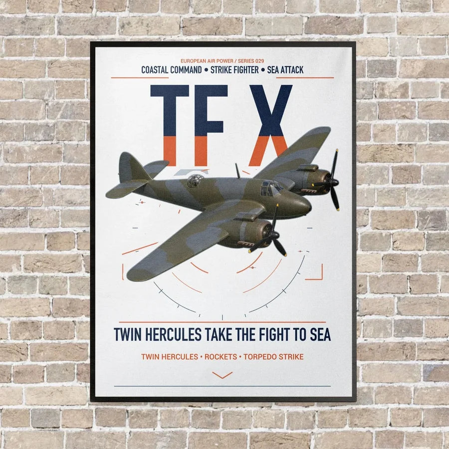 Bristol Beaufighter TF X vertical canvas print - framed - white background
