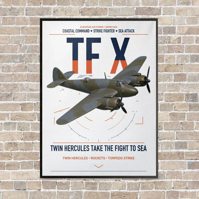 Bristol Beaufighter TF X vertical canvas print - framed - white background