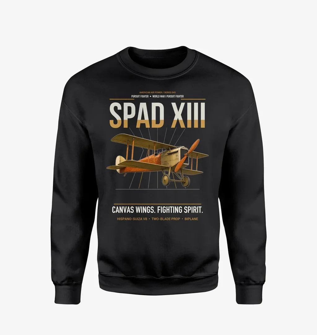 SPAD XIII design on black sweatshirt