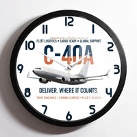 Thumbnail for C-40A Clipper Fleet Logistics Ready design on white framed wall clock