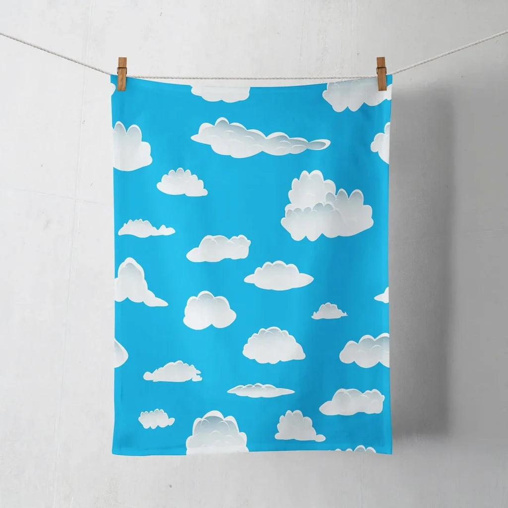 Amazing Clouds aviation design on soft absorbent cotton towel.