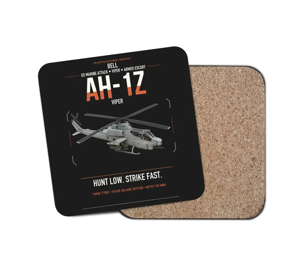 Bell AH-1Z Viper design on black 1 piece coaster