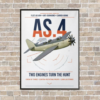 Fairey Gannet AS.4 vertical canvas print - framed - white background