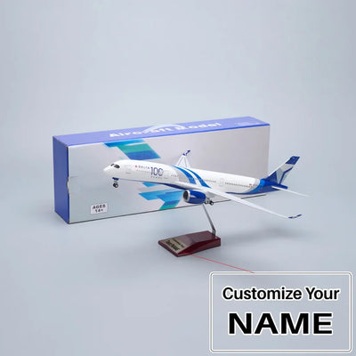 Side view of Delta Airlines (Delta Air Lines) 100th anniversary (Centennial) Airbus A350 Airplane Model (1/84 Scale - 47CM) airplane.