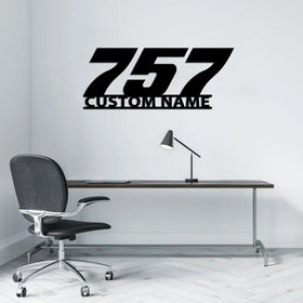 Boeing 757 Flat Text Wall Metal Signs