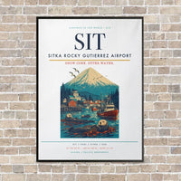 Thumbnail for Sitka Rocky Gutierrez Airport SIT vertical canvas print - framed - white background