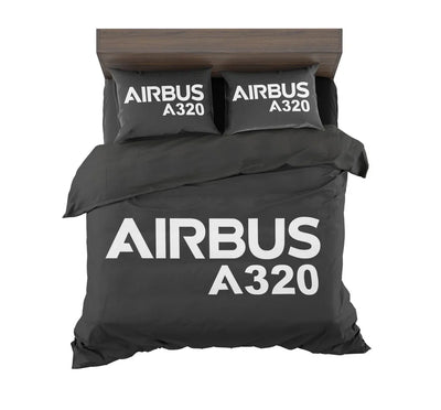 Airbus A320 & Text aviation design on soft cotton blend bedding set.