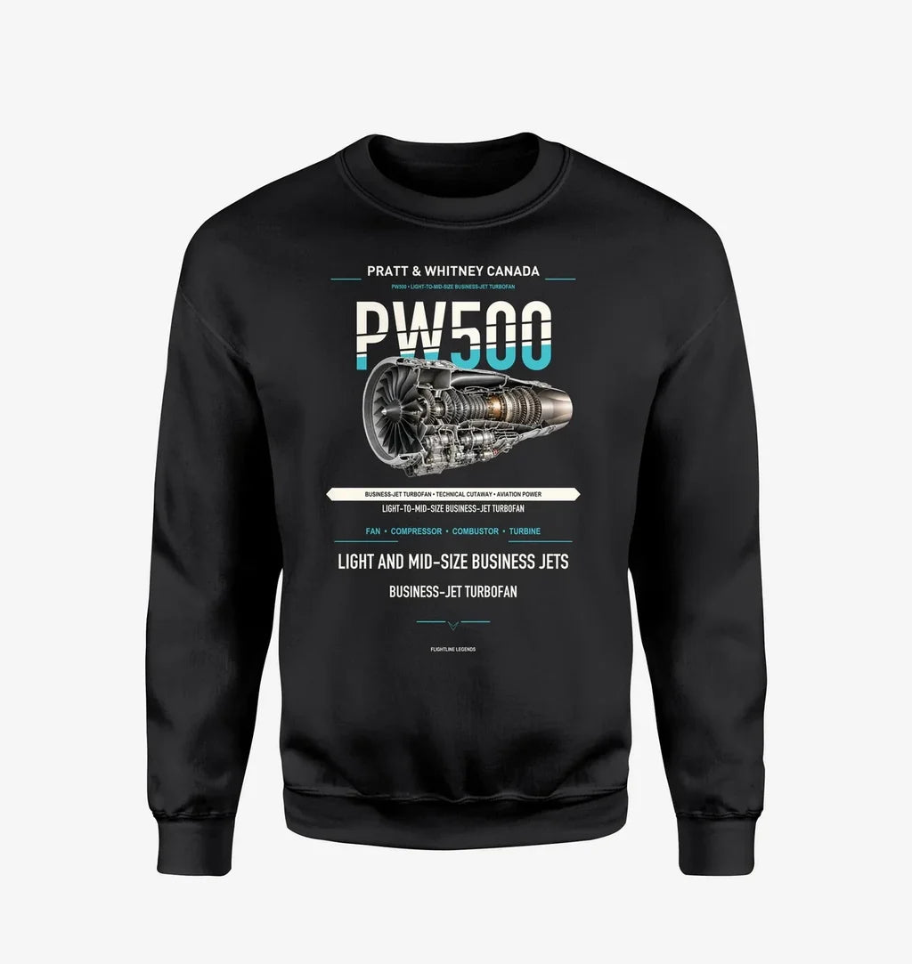 PW500 design on black sweatshirt