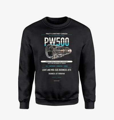 PW500 design on black sweatshirt