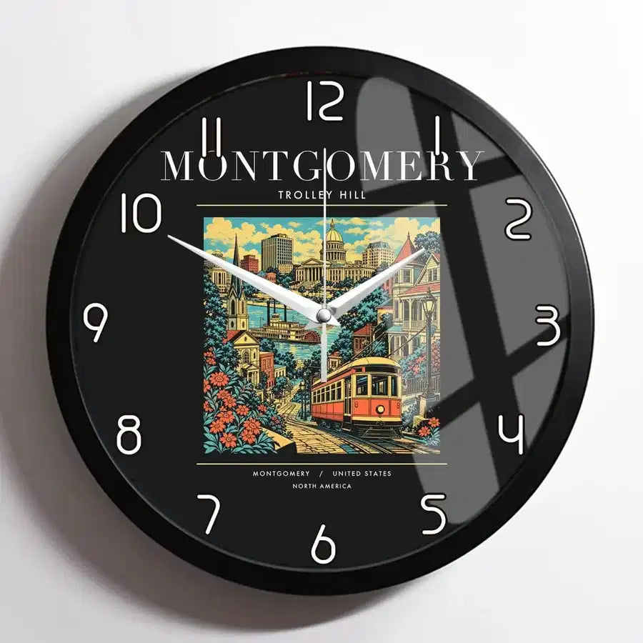 MONTGOMERY - Poster - Wall Clock Framed - Black