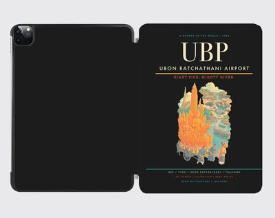 Ubon Ratchathani Airport (UBP) design on black ipad tablet case