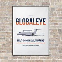 Thumbnail for Saab GlobalEye vertical canvas print - framed - white background