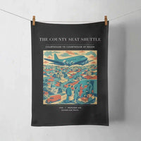 Thumbnail for VINTAGE G4388 - The County Seat Shuttle - Designed Towels design on black