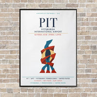 Thumbnail for Pittsburgh International Airport PIT vertical canvas print - framed - white background