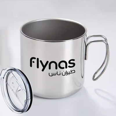 Flynas Airlines aviation design on portable mug, vacuum-insulated double-wall.
