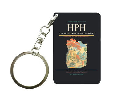 Cat Bi International Airport (HPH) design on black key chain