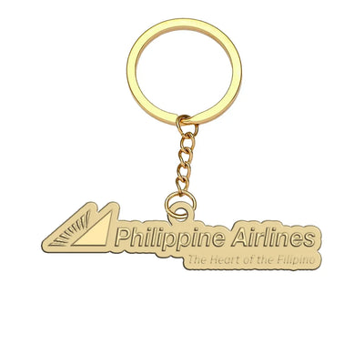 Philippine Airlines aviation hollow key chain in polished alloy.
