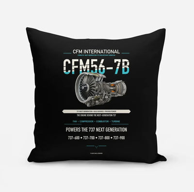 CFM56-7B design on black pillow