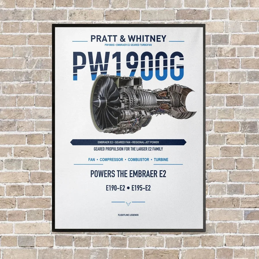 PW1900G vertical canvas print - framed - white background
