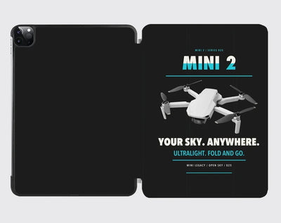DJI Mini 2 design on black ipad tablet case