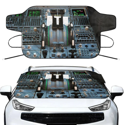 Airbus A320 Cockpit Car aviation design on car windshield cover.