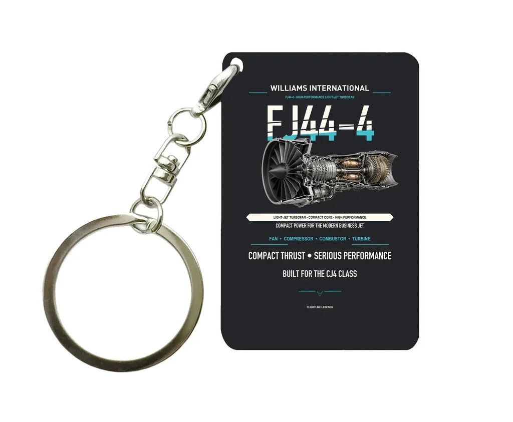 FJ44-4 Key Chain design on black key chain