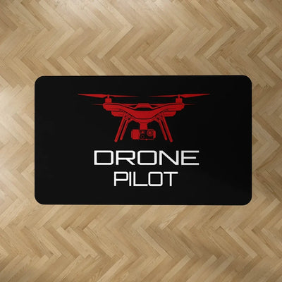 Drone aviation design on durable carpet pile with non-slip backing rectangle carpet floor mat.
