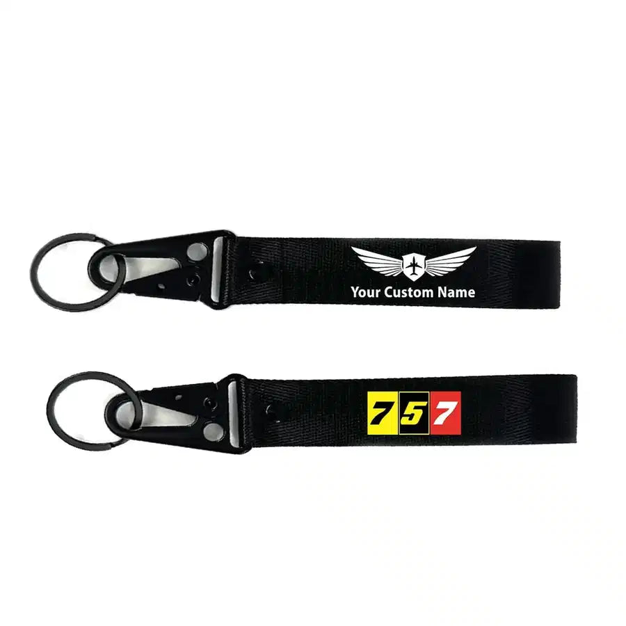 Flat Colourful 757 aviation hawk-shaped key chain, durable metal alloy.