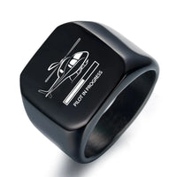 Thumbnail for Pilot In Progress (Helicopter) aviation ring in stainless steel.