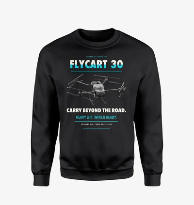 DJI FlyCart 30 design on black sweatshirt