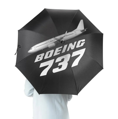 The Boeing 737 aviation design on windproof polyester umbrella.