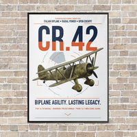 Thumbnail for Fiat CR.42 Falco vertical canvas print - framed - white background