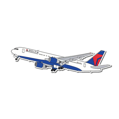 Delta Air Lines Boeing 767 aviation design airplane sticker in weather-resistant vinyl.