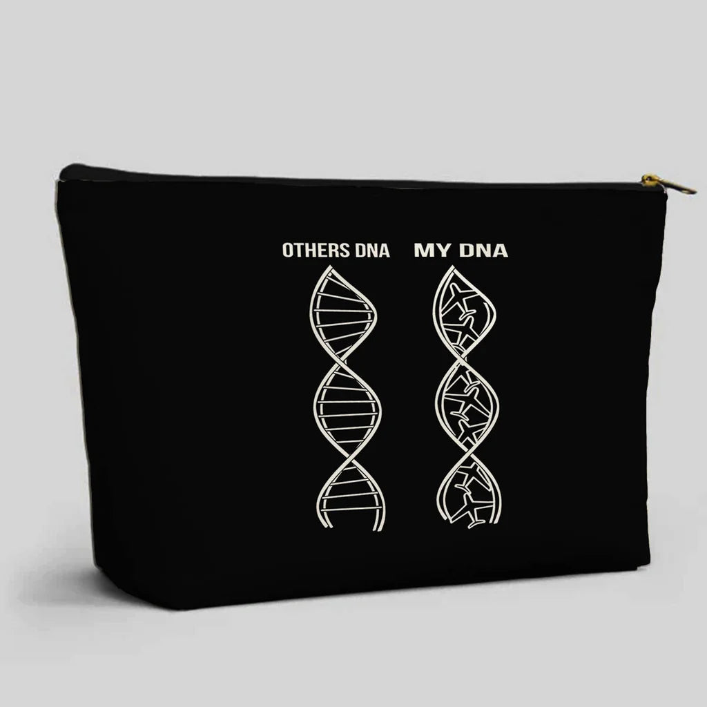 Aviation DNA aviation zipper pouch in durable polyester.