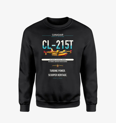 Canadair CL-215T design on black sweatshirt