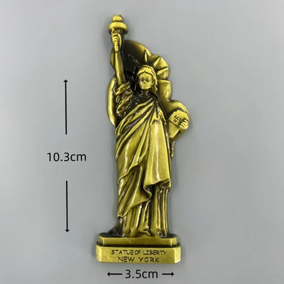 Statue of Liberty 3D Metal Fridge aviation design 3D metal magnet sticker in 3D metal with magnetic back.