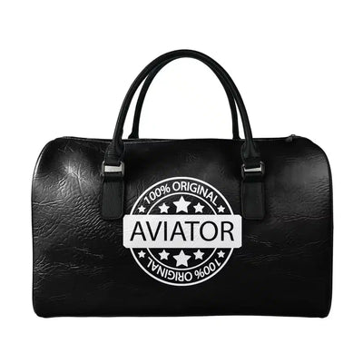 %100 Original aviation leather travel bag in full-grain leather.