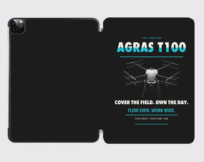 DJI Agras T100 design on black ipad tablet case
