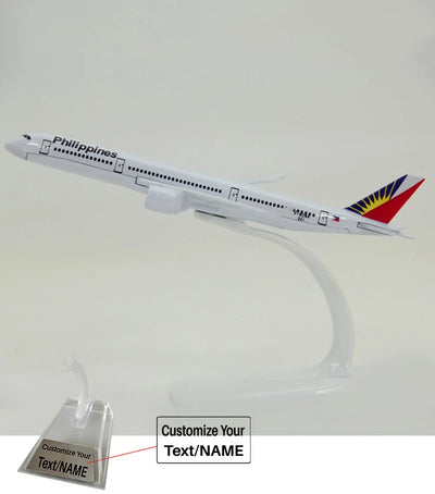 Side view of Philippine Airlines Airbus A350 Airplane Model (16CM) aviation 16-18cm scale model aircraft in diecast metal.