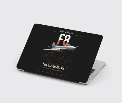 Gloster Meteor F8 design on black MacBook case
