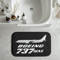 Thumbnail for The Boeing 737Max aviation design on soft absorbent fabric with non-slip backing bath mat.