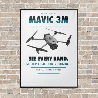 DJI Mavic 3 Multispectral vertical canvas print - framed - white background